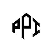 PPI letter logo design with polygon shape. PPI polygon and cube shape logo design. PPI hexagon vector logo template white and black colors. PPI monogram, business and real estate logo.