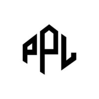 diseño de logotipo de letra ppl con forma de polígono. diseño de logotipo en forma de cubo y polígono ppl. plantilla de logotipo vectorial hexagonal ppl colores blanco y negro. monograma ppl, logotipo comercial y inmobiliario. vector