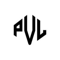 diseño de logotipo de letra pvl con forma de polígono. diseño de logotipo de forma de cubo y polígono pvl. pvl hexágono vector logo plantilla colores blanco y negro. monograma pvl, logotipo comercial y inmobiliario.