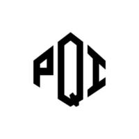 diseño de logotipo de letra pqi con forma de polígono. diseño de logotipo de forma de cubo y polígono pqi. Plantilla de logotipo de vector hexagonal pqi colores blanco y negro. monograma pqi, logotipo comercial y inmobiliario.