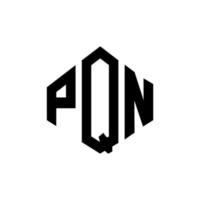 diseño de logotipo de letra pqn con forma de polígono. pqn polígono y diseño de logotipo en forma de cubo. pqn hexágono vector logo plantilla colores blanco y negro. monograma pqn, logotipo empresarial y inmobiliario.