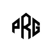 PRG letter logo design with polygon shape. PRG polygon and cube shape logo design. PRG hexagon vector logo template white and black colors. PRG monogram, business and real estate logo.