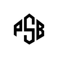 PSB letter logo design with polygon shape. PSB polygon and cube shape logo design. PSB hexagon vector logo template white and black colors. PSB monogram, business and real estate logo.