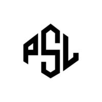 PSL letter logo design with polygon shape. PSL polygon and cube shape logo design. PSL hexagon vector logo template white and black colors. PSL monogram, business and real estate logo.
