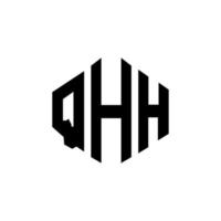 QHH letter logo design with polygon shape. QHH polygon and cube shape logo design. QHH hexagon vector logo template white and black colors. QHH monogram, business and real estate logo.