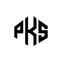 PKS letter logo design with polygon shape. PKS polygon and cube shape logo design. PKS hexagon vector logo template white and black colors. PKS monogram, business and real estate logo.