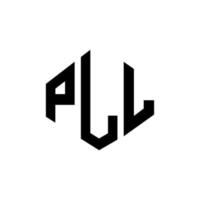 diseño de logotipo de letra pll con forma de polígono. diseño de logotipo de forma de cubo y polígono pll. plantilla de logotipo vectorial hexagonal pll colores blanco y negro. monograma pll, logotipo empresarial y inmobiliario. vector