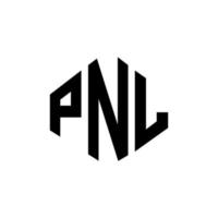 PNL letter logo design with polygon shape. PNL polygon and cube shape logo design. PNL hexagon vector logo template white and black colors. PNL monogram, business and real estate logo.