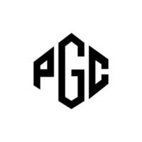 diseño de logotipo de letra pgc con forma de polígono. Diseño de logotipo en forma de cubo y polígono pgc. Pgc hexágono vector logo plantilla colores blanco y negro. Monograma pgc, logotipo comercial y inmobiliario.