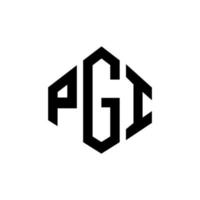 diseño de logotipo de letra pgi con forma de polígono. diseño de logotipo de forma de cubo y polígono pgi. plantilla de logotipo vectorial hexagonal pgi colores blanco y negro. monograma pgi, logotipo comercial e inmobiliario. vector