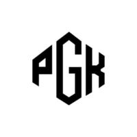 diseño de logotipo de letra pgk con forma de polígono. pgk polígono y diseño de logotipo en forma de cubo. pgk hexágono vector logo plantilla colores blanco y negro. Monograma pgk, logotipo empresarial y inmobiliario.