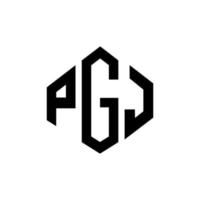 diseño de logotipo de letra pgj con forma de polígono. pgj polígono y diseño de logotipo en forma de cubo. pgj hexágono vector logo plantilla colores blanco y negro. Monograma pgj, logo comercial e inmobiliario.