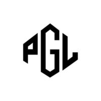 diseño de logotipo de letra pgl con forma de polígono. pgl polígono y diseño de logotipo en forma de cubo. pgl hexágono vector logo plantilla colores blanco y negro. monograma pgl, logotipo comercial e inmobiliario.