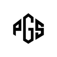 diseño de logotipo de letra pgs con forma de polígono. pgs diseño de logotipo en forma de polígono y cubo. pgs hexágono vector logo plantilla colores blanco y negro. pgs monograma, logotipo comercial e inmobiliario.