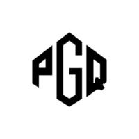 PGQ letter logo design with polygon shape. PGQ polygon and cube shape logo design. PGQ hexagon vector logo template white and black colors. PGQ monogram, business and real estate logo.