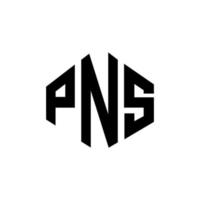 PNS letter logo design with polygon shape. PNS polygon and cube shape logo design. PNS hexagon vector logo template white and black colors. PNS monogram, business and real estate logo.