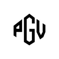 diseño de logotipo de letra pgv con forma de polígono. diseño de logotipo de forma de cubo y polígono pgv. pgv hexágono vector logo plantilla colores blanco y negro. Monograma pgv, logotipo comercial y inmobiliario.