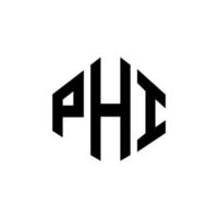 diseño de logotipo de letra phi con forma de polígono. diseño de logotipo de forma de cubo y polígono de phi. phi hexágono vector logo plantilla colores blanco y negro. monograma de phi, logotipo comercial y inmobiliario.