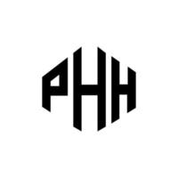 diseño de logotipo de letra phh con forma de polígono. diseño de logotipo de forma de cubo y polígono phh. phh hexágono vector logo plantilla colores blanco y negro. Monograma de phh, logotipo comercial y inmobiliario.