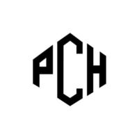 diseño de logotipo de letra pch con forma de polígono. pch polígono y diseño de logotipo en forma de cubo. pch hexágono vector logo plantilla colores blanco y negro. monograma pch, logotipo empresarial y inmobiliario.