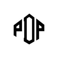 diseño de logotipo de letra pdp con forma de polígono. diseño de logotipo de forma de cubo y polígono pdp. Plantilla de logotipo vectorial hexagonal pdp colores blanco y negro. monograma pdp, logotipo empresarial y inmobiliario. vector