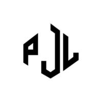 diseño de logotipo de letra pjl con forma de polígono. pjl polígono y diseño de logotipo en forma de cubo. pjl hexagon vector logo plantilla colores blanco y negro. Monograma pjl, logo comercial y inmobiliario.