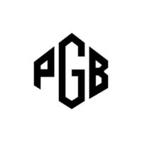 diseño de logotipo de letra pgb con forma de polígono. Diseño de logotipo de forma de cubo y polígono pgb. Plantilla de logotipo vectorial hexagonal pgb colores blanco y negro. Monograma pgb, logotipo comercial y inmobiliario. vector