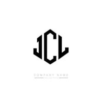 diseño de logotipo de letra jcl con forma de polígono. jcl polígono y diseño de logotipo en forma de cubo. plantilla de logotipo vectorial hexagonal jcl colores blanco y negro. Monograma jcl, logotipo empresarial y inmobiliario. vector