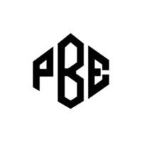 diseño de logotipo de letra pbe con forma de polígono. pbe polígono y diseño de logotipo en forma de cubo. pbe hexágono vector logo plantilla colores blanco y negro. monograma pbe, logotipo empresarial y inmobiliario.