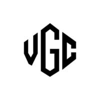 diseño de logotipo de letra vgc con forma de polígono. diseño de logotipo de forma de cubo y polígono vgc. plantilla de logotipo vectorial hexagonal vgc colores blanco y negro. Monograma vgc, logotipo comercial e inmobiliario. vector