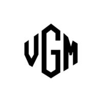 diseño de logotipo de letra vgm con forma de polígono. diseño de logotipo de forma de cubo y polígono vgm. plantilla de logotipo vectorial hexagonal vgm colores blanco y negro. Monograma vgm, logotipo comercial e inmobiliario. vector