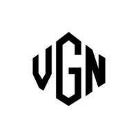 diseño de logotipo de letra vgn con forma de polígono. diseño de logotipo de forma de cubo y polígono vgn. vgn hexágono vector logo plantilla colores blanco y negro. monograma vgn, logotipo comercial e inmobiliario.