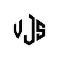 diseño de logotipo de letra vjs con forma de polígono. vjs polígono y diseño de logotipo en forma de cubo. vjs hexágono vector logo plantilla colores blanco y negro. monograma vjs, logotipo empresarial y inmobiliario.