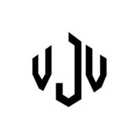 diseño de logotipo de letra vjv con forma de polígono. vjv polígono y diseño de logotipo en forma de cubo. vjv hexágono vector logo plantilla colores blanco y negro. Monograma vjv, logotipo empresarial y inmobiliario.