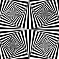 abstract optical illusion background in black and white vector