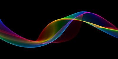 rainbow flowing waves banner design vector