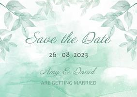 Hand painted floral watercolour save the date design vector