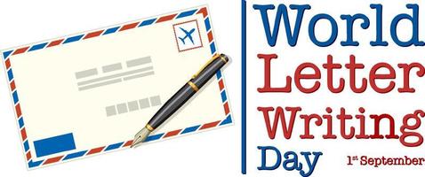 World Letter Writing Day Banner Design vector