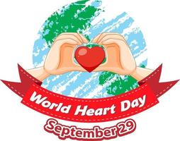 diseño de banner del día mundial del corazón vector