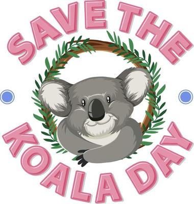 Save the koala day banner design