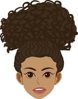 frente de mujer afro aislada vector