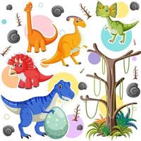 Cute dinosaur seamless pattern vector