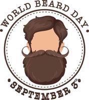 World Beard Day September 3 vector