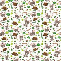 Cute mouse seamless pattern vector