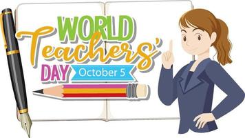 World Teacher's Day Logo Banner Design vector