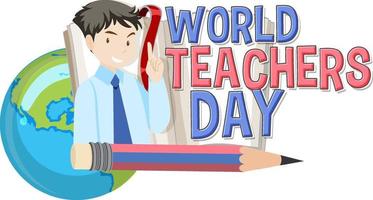 World Teacher's Day Logo Banner Design vector