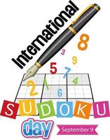 día internacional del sudoku 9 de septiembre vector