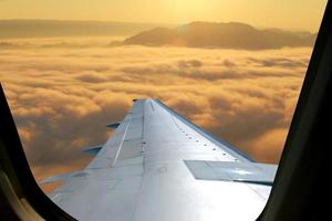 Great views of Sunrise with mountains and cloud. photo