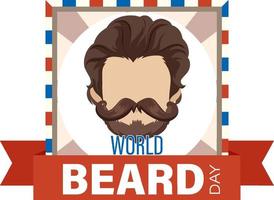 World beard day banner design vector