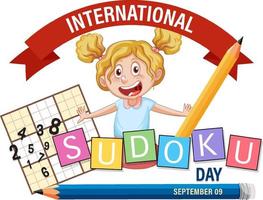 diseño de banner del día internacional del sudoku vector